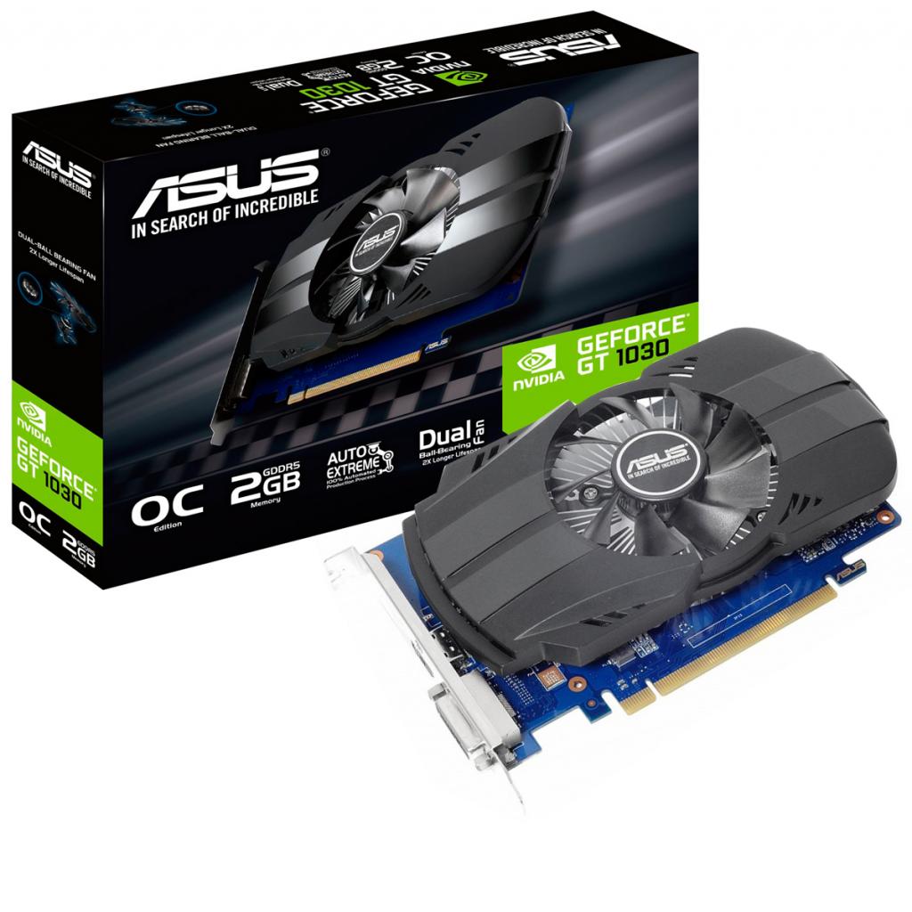 

Відеокарта Asus PCI-Ex GeForce GT 1030 Phoenix OC 2GB GDDR5 (64bit) (1252/6008) (DVI, HDMI) (PH-GT1030-O2G)