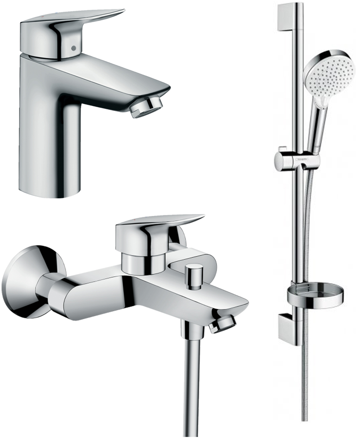 

Набор смесителей HANSGROHE Logis 20200008 (71104+7140+26553400)