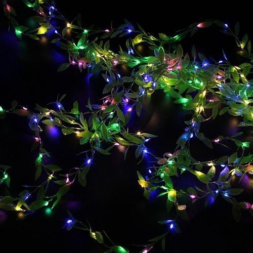 

Светодиодная LED гирлянда штора 3х1 м Xmas Гирлянда новогодняя 200 LED листья плакучей ивы на медной проволоке Мультицветная