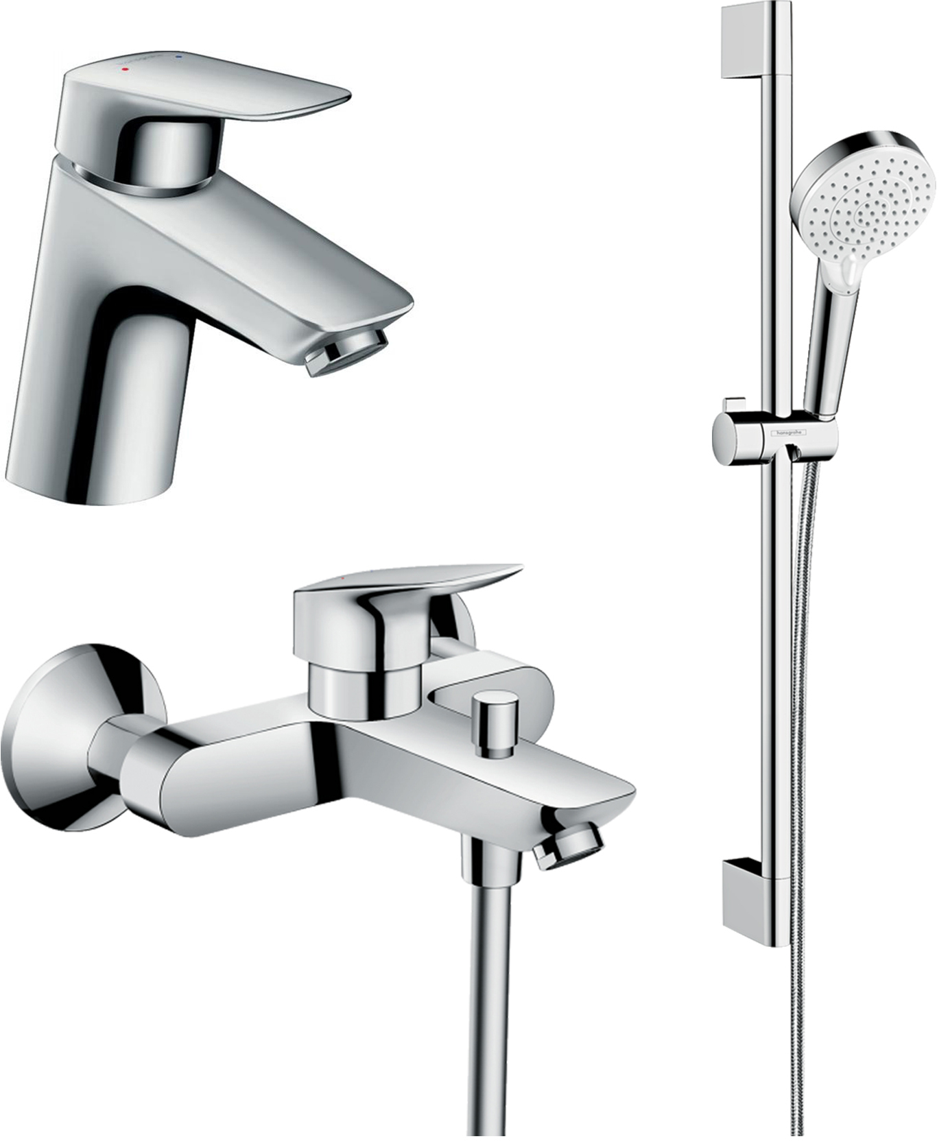 

Набор смесителей HANSGROHE Logis 20200009 (710780+7140+26534400)