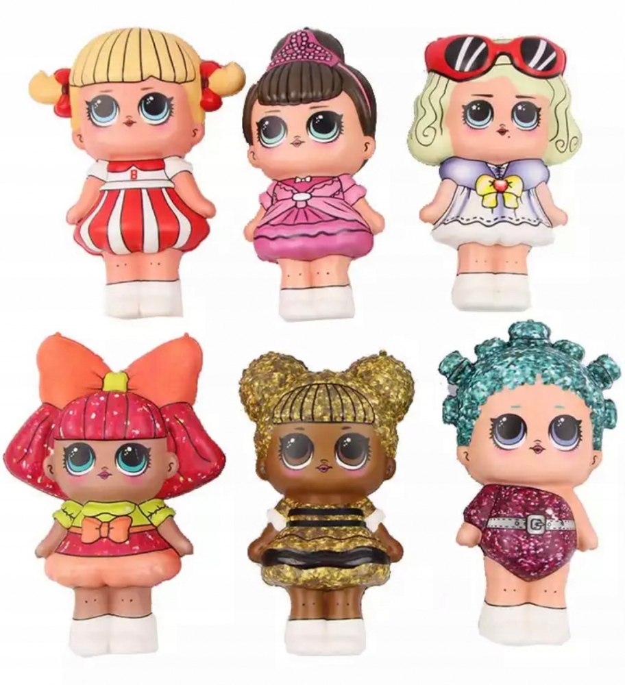 

Набор игрушек антистресс Сквиши Squishy Куколки Лол - 6 шт