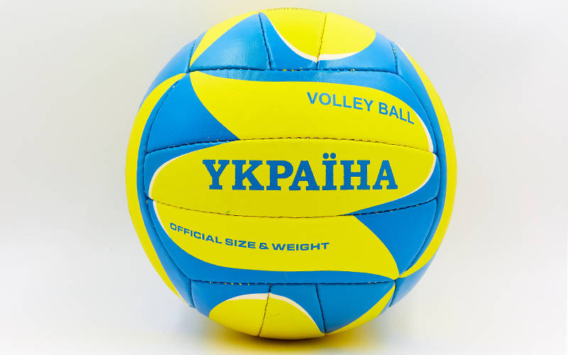 

Мяч волейбольный PU UKRAINE VB-6721 (PU, №5, 3 слоя, сшит вручную)