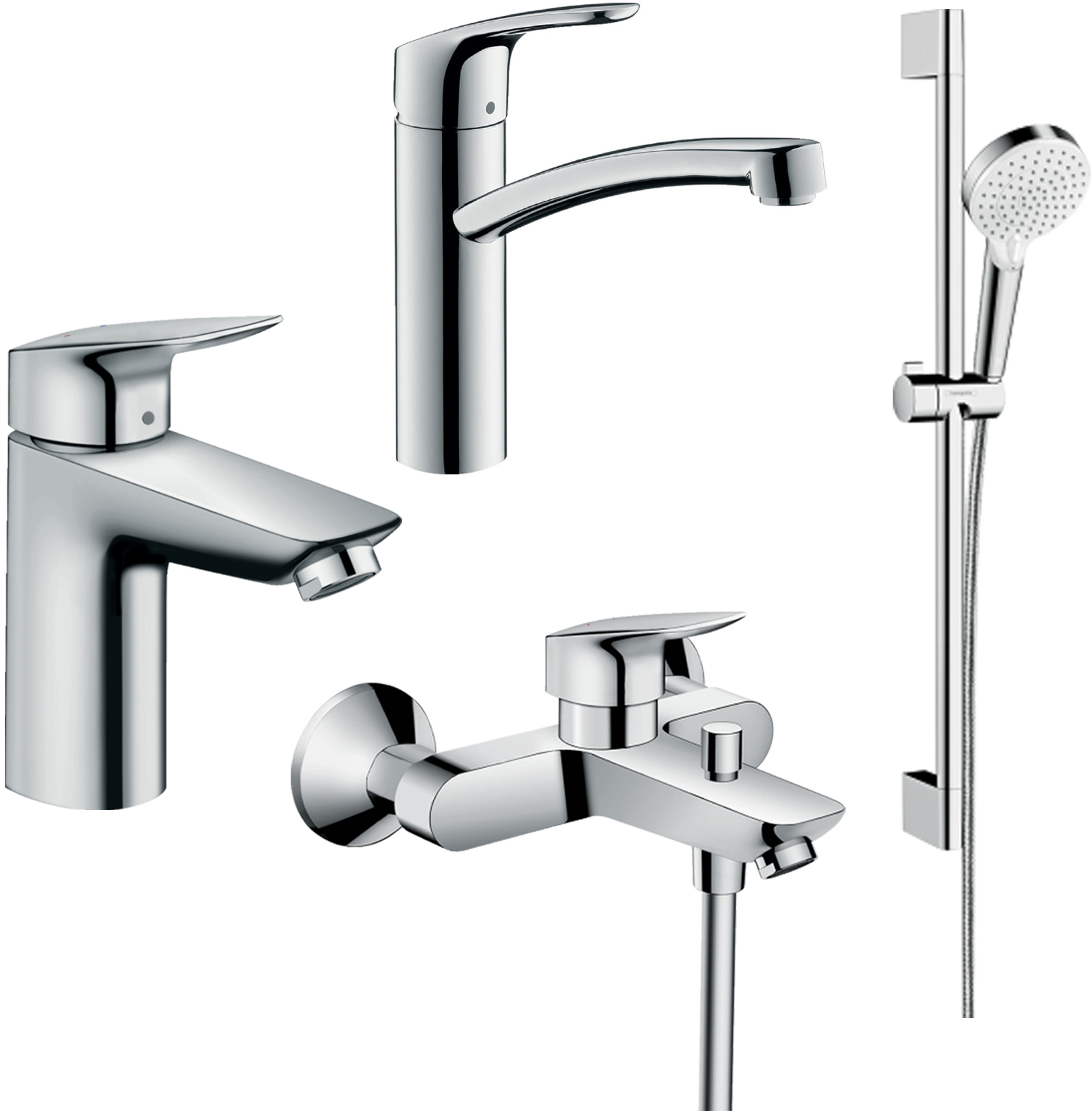 

Набор смесителей HANSGROHE Logis/Focus 20200012 (71104+7140+31806+26534400)
