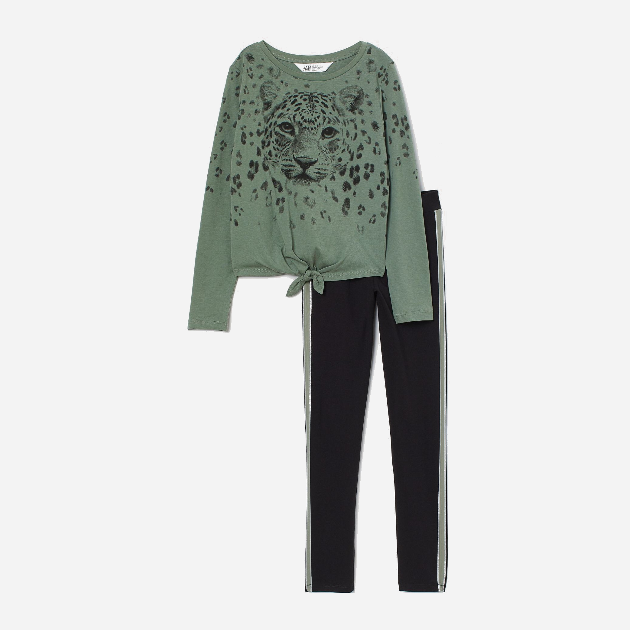 

Костюм (лонгслив + штаны) H&M zh0908381 170 см Зеленый/Черный
