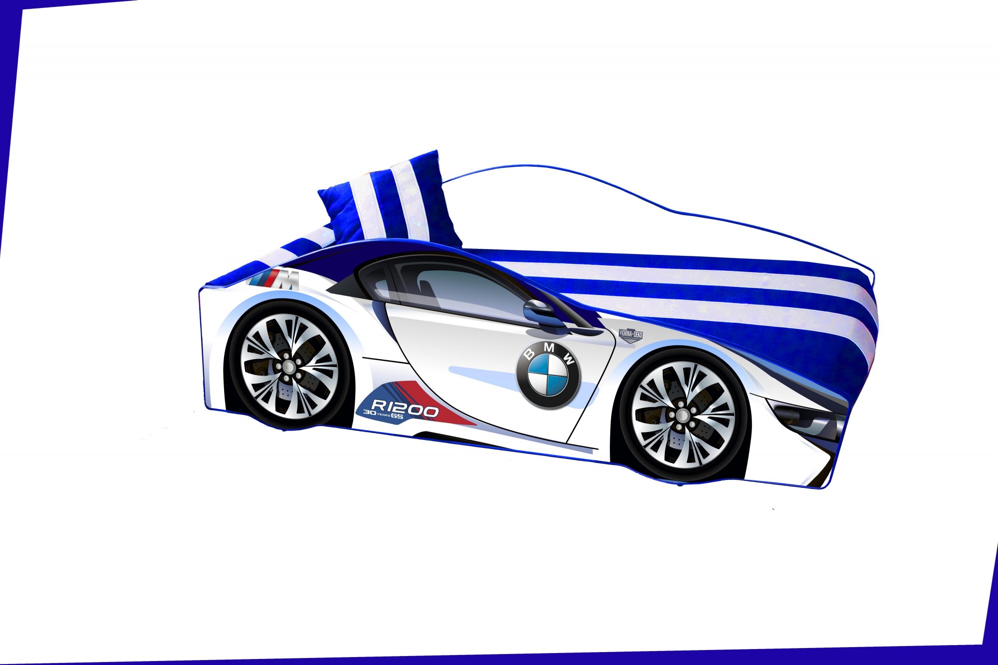 

Кровать машина Viorina-Deko BMW элит 80/170 белая