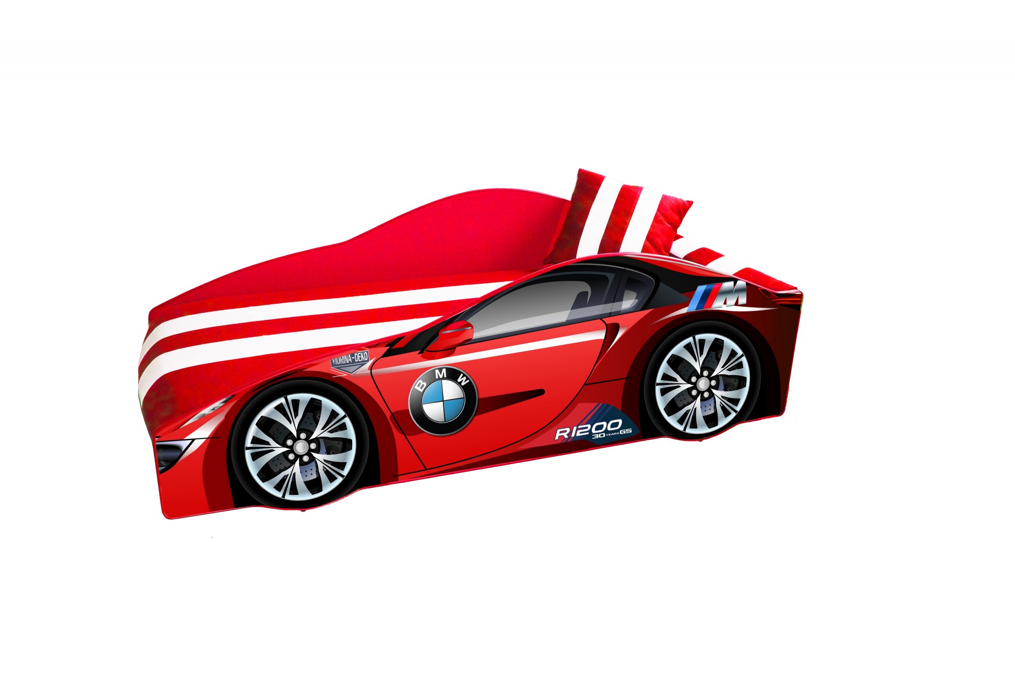 

Кровать машина с подъемным механизмом Viorina-Deko BMW элит 70/155 красная