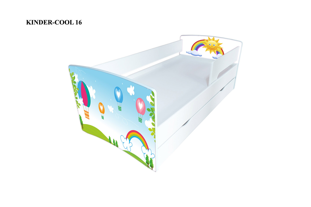 

Кровать детская Viorina-Deko Kinder-cool №16 80*170 см с ящиком и бортиком белая