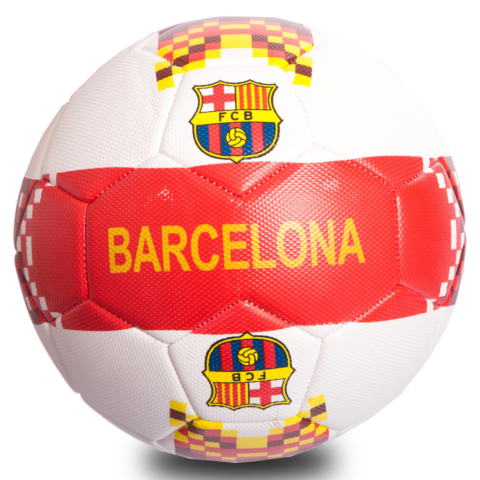 

Мяч футбольный №5 PU ламин. Сшит машинным способом Клубный BARCELONA FB-0414-2 (№5, 5сл.)