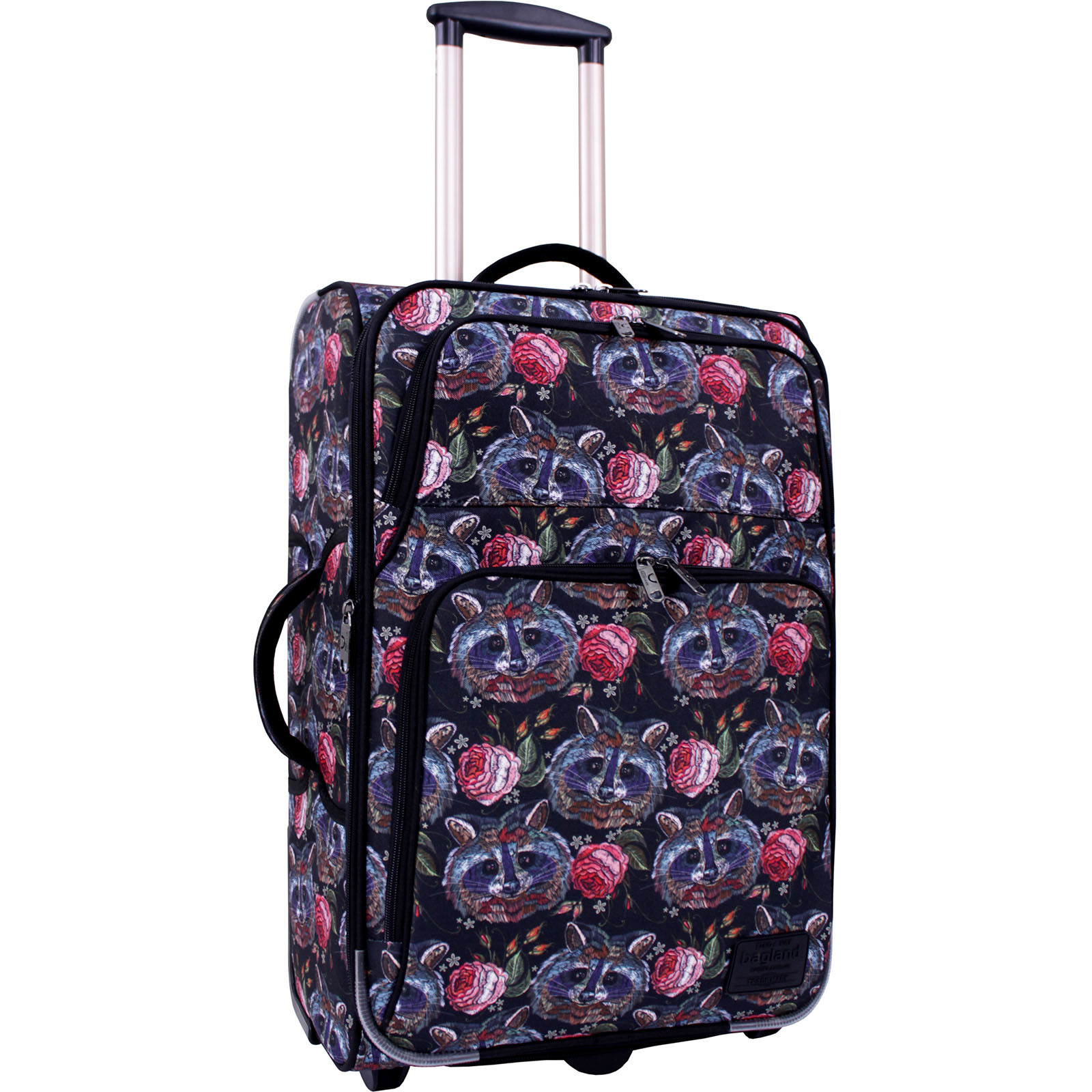 

Чемодан средний Bagland Leon Raccoon in flowers, 51 л., 60х38х22 см., (С477-0037666244)