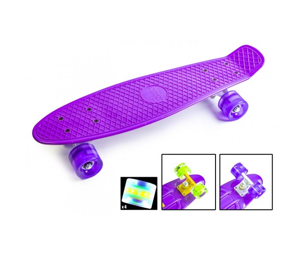 

Пенниборд (Penny Board Light) 22, Фиолетовый с фиолетовыми светящимися колесами