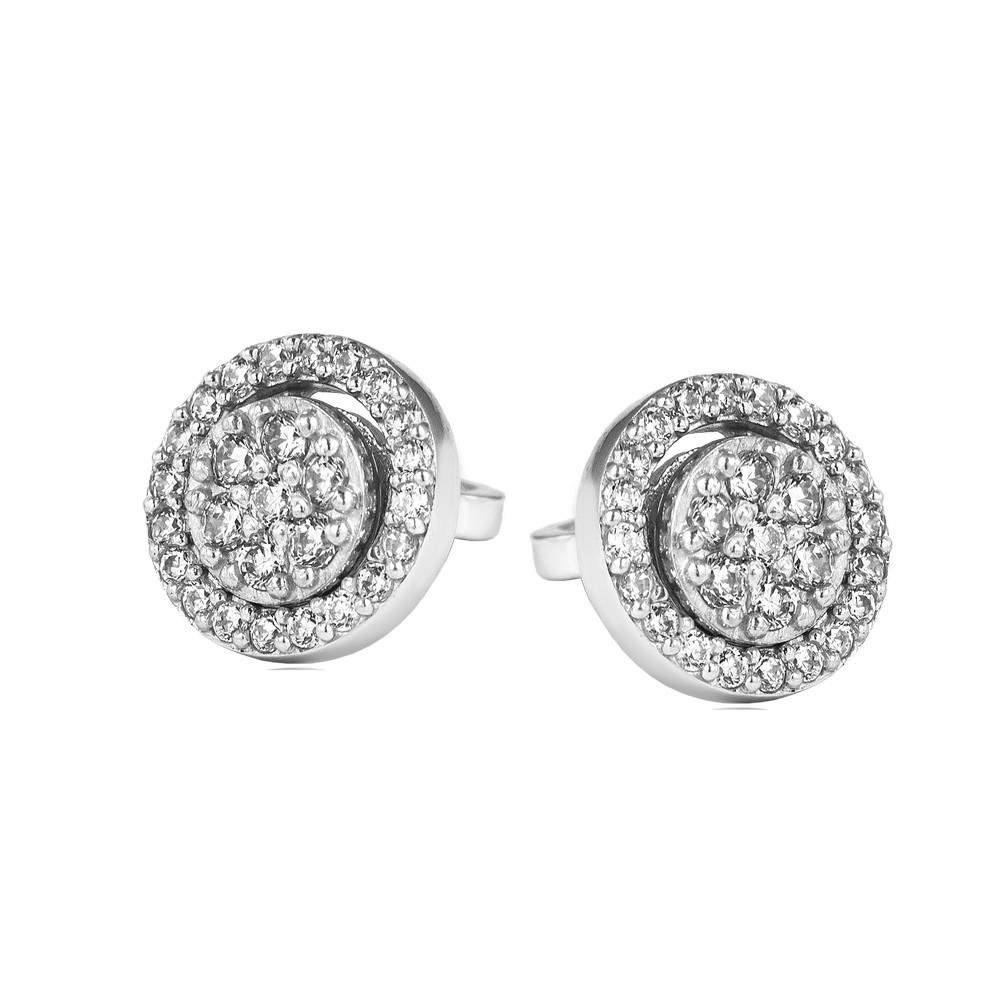 

Серебряные пуссеты со вставками куб. циркония S045 GS-4330 р-