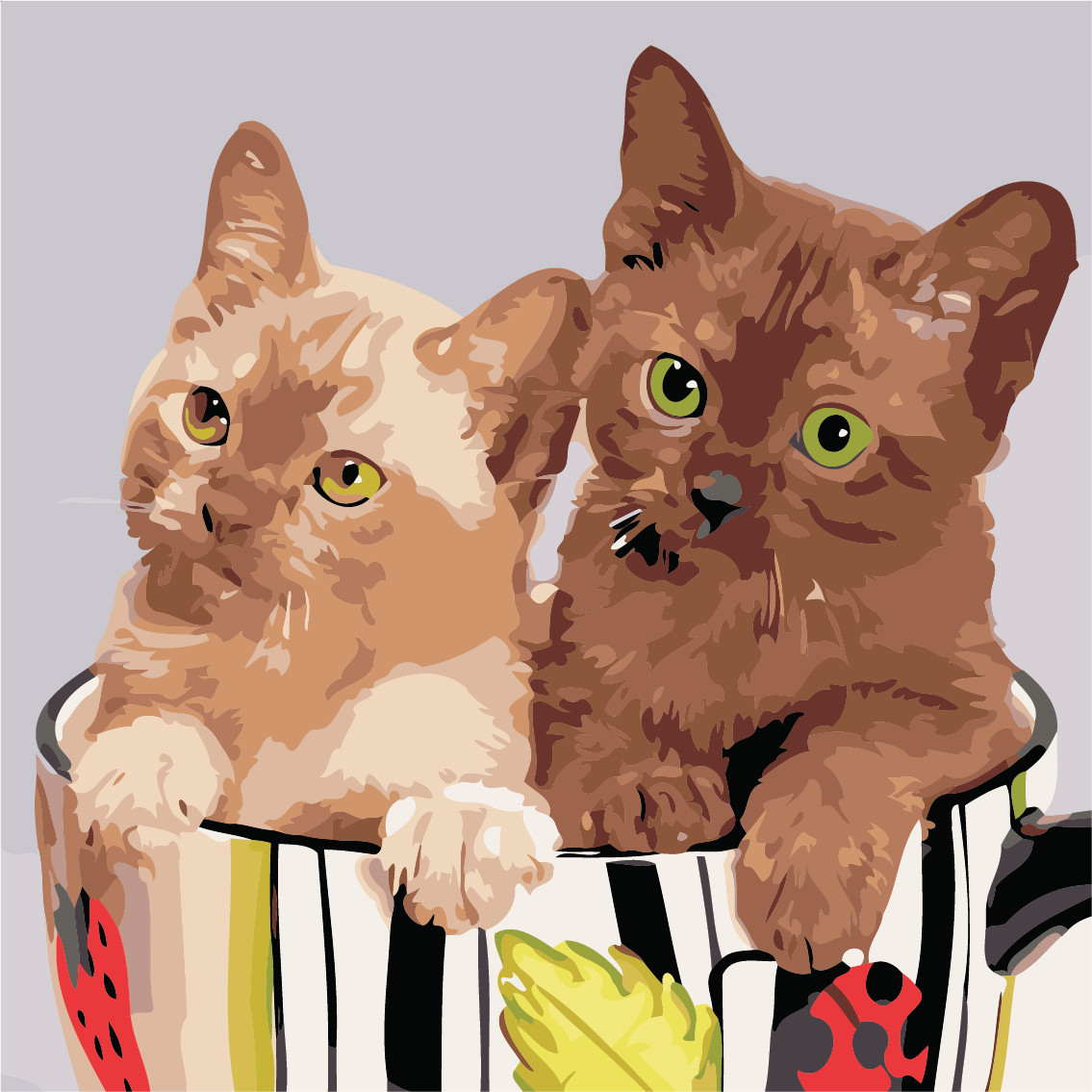

Картина по номерам Коти в чашці, 40x40 см., Art Story