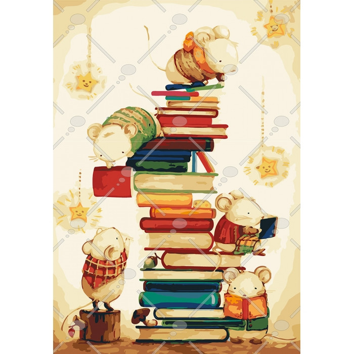 

Картина по номерам КНО4111 Маленькі читачі, 35x50 см., Идейка