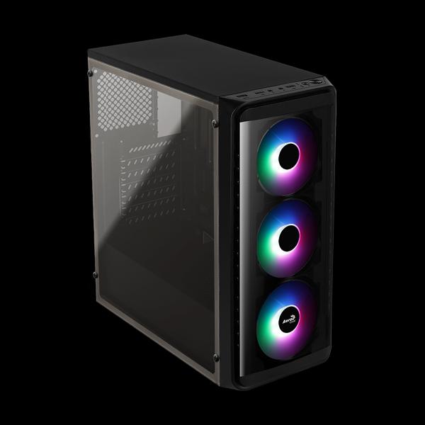 

Корпус AEROCOOL SI-5200 Frost-A-BK-v1 RGB Black Mid Tower RGB acrylic side panel (SI-5200 Frost BG)