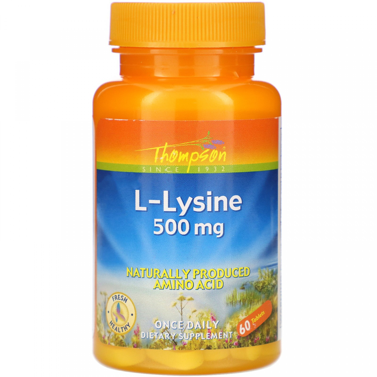 

L-лизин, L-Lysine, Thompson, 500 мг, 60 таблеток