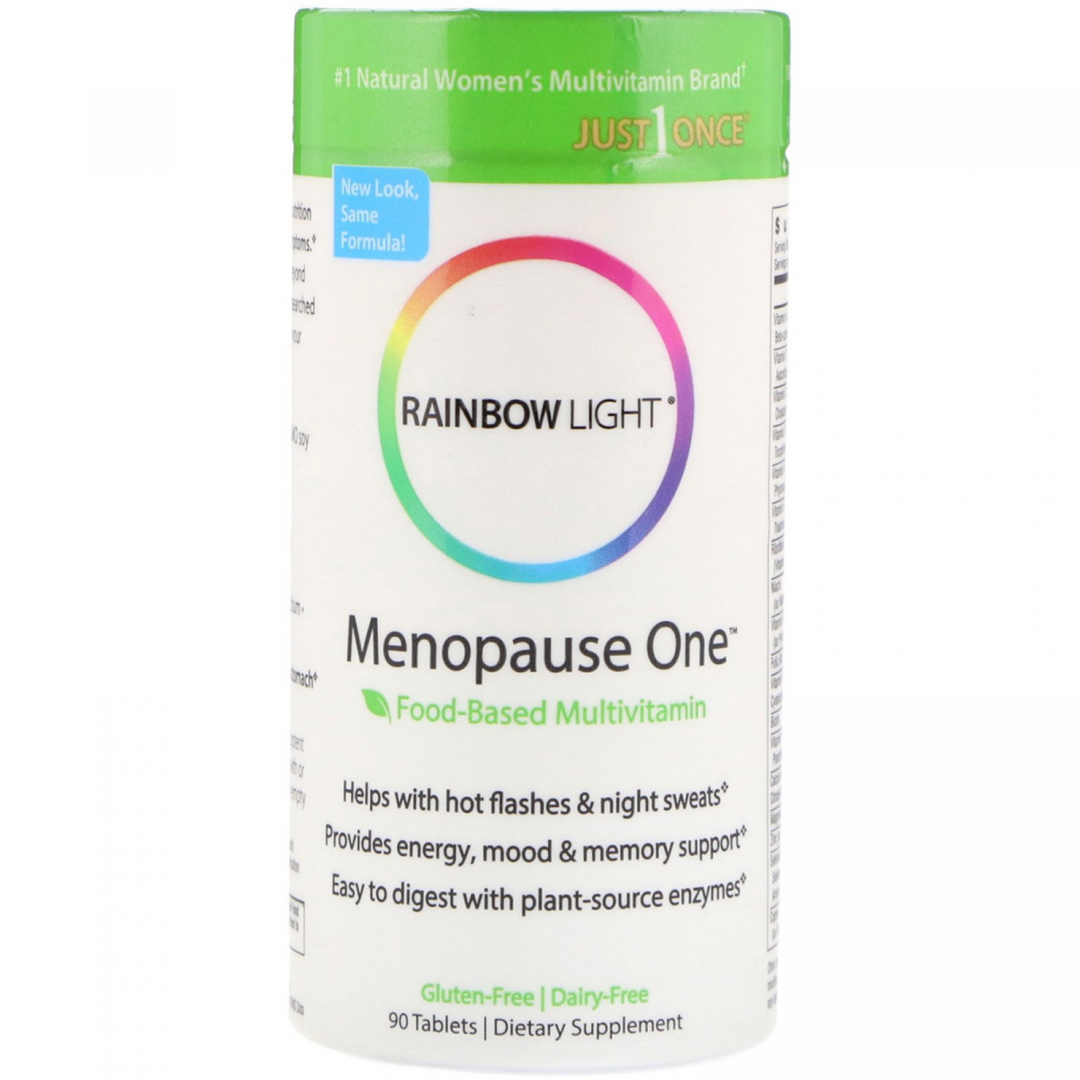 

Мультивитамины на основе цельных пищевых продуктов во время менопаузы, Menopause One, Rainbow Light, 90 таблеток