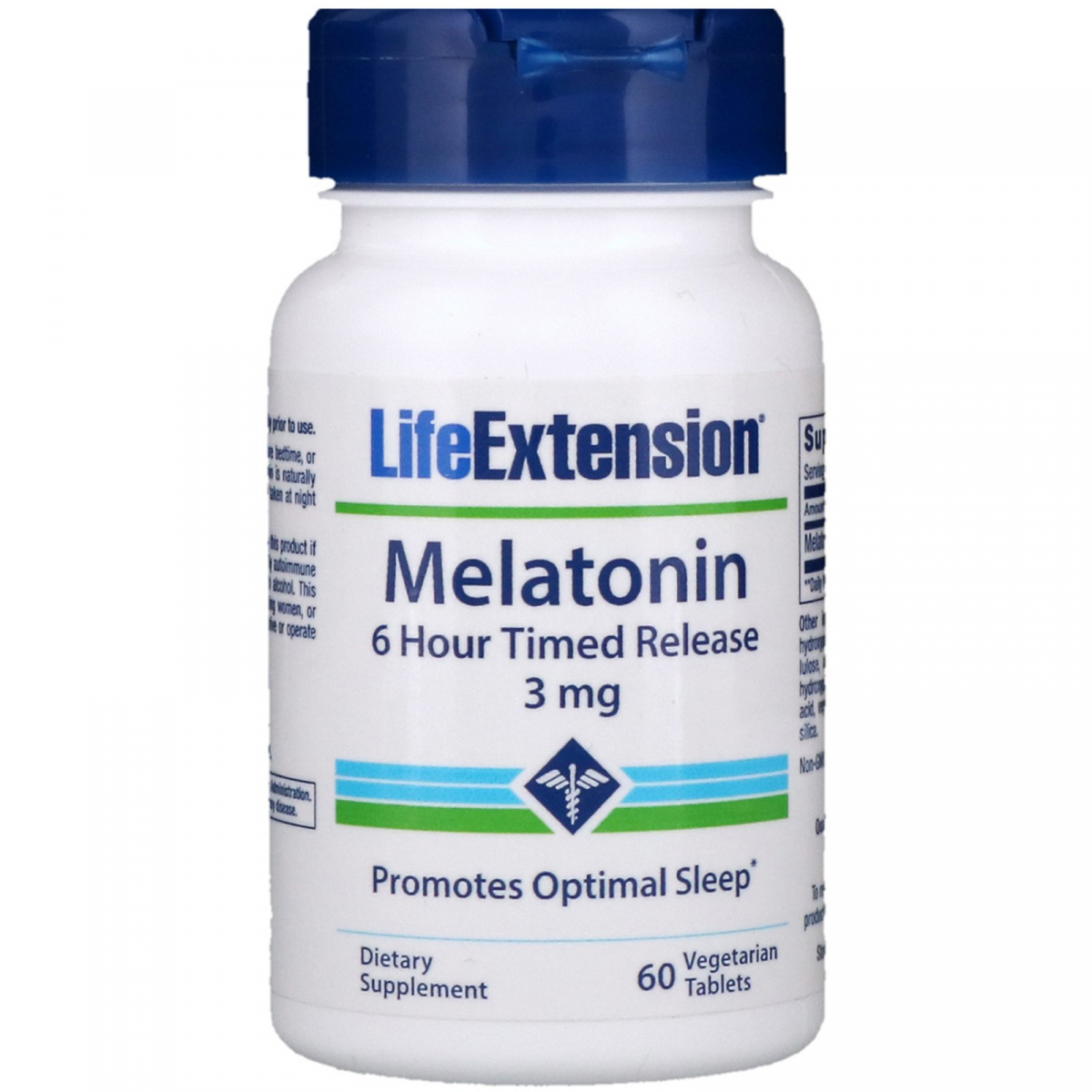 

Мелатонин 6-часовой Life Extension (Melatonin 6 Hour Timed Release) 3 мг 60 таблеток