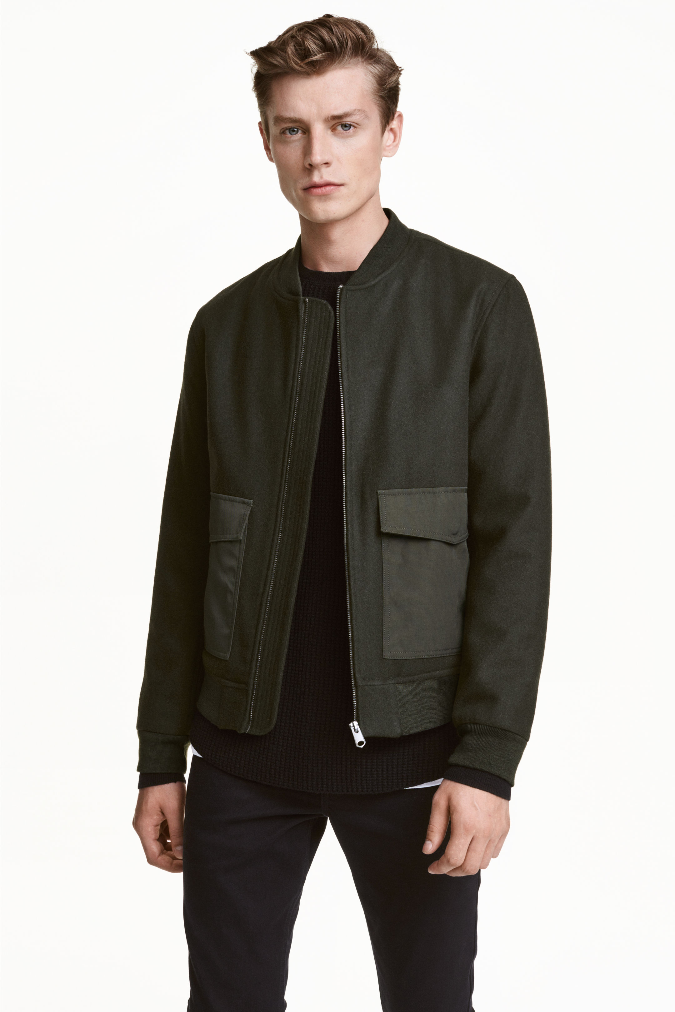 

Куртка шерстяная H&M XS хаки 4024604