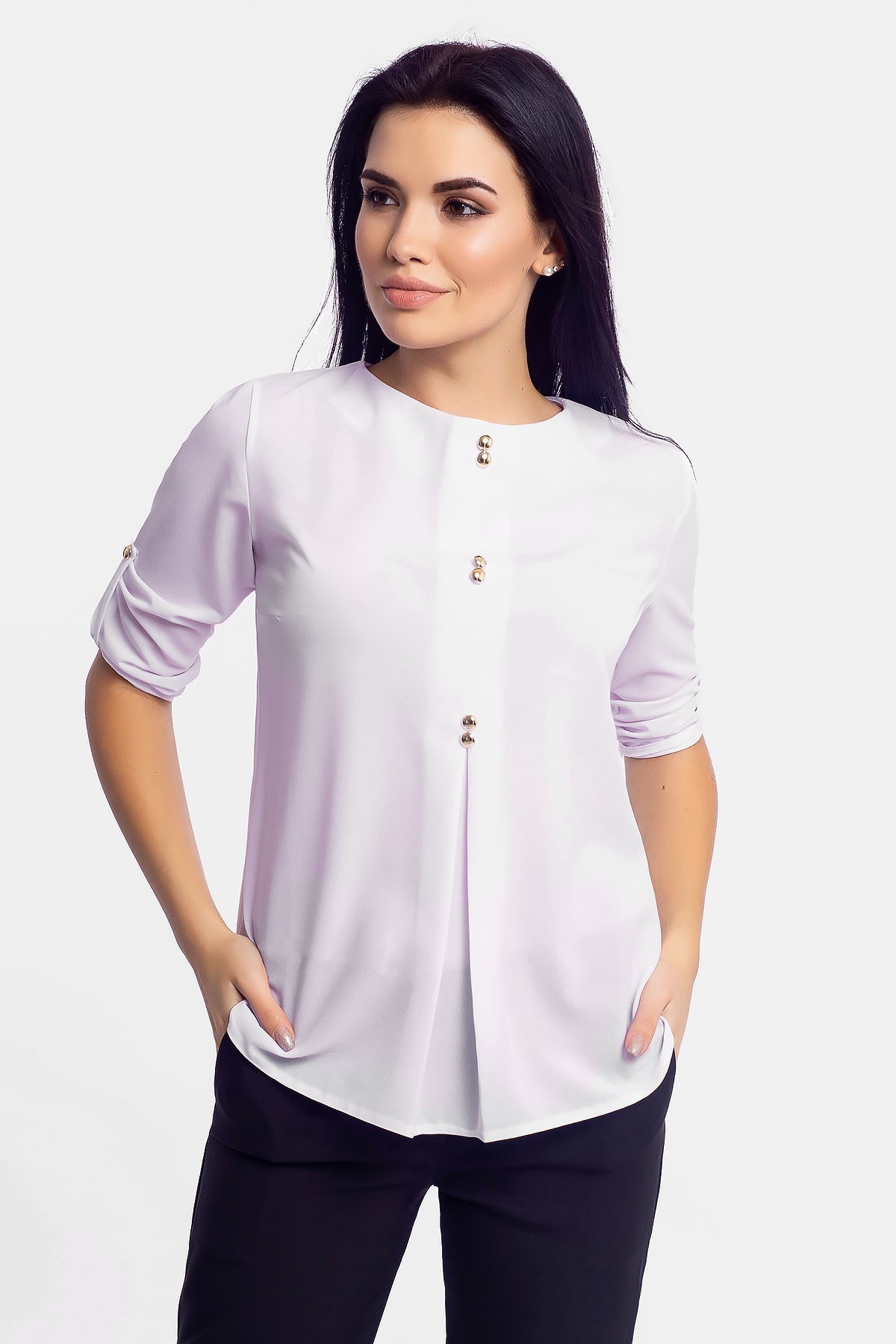 

Нарядная женская блузка Leksy Levis  Белый (23007/1, Нарядная женская блузка Leksy Levis L Белый (23007/1)