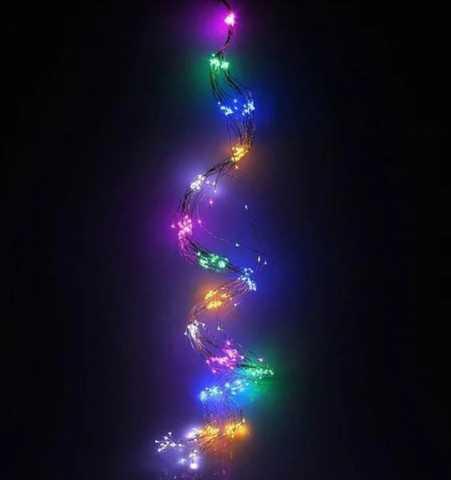 

Гирлянда роса 200LED RD-9019 10LED X20, D2m, 220v Конский Хвост цвет ламп-Микс новогодняя