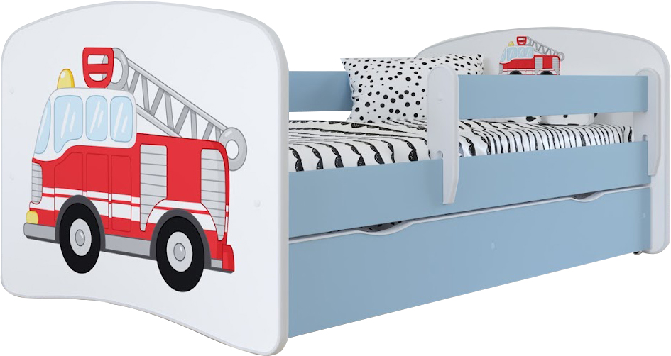 

Детская кровать Kocot Kids Baby Dreams Пожарная машина с ящиком 160х80 см Голубая (5903282041899)
