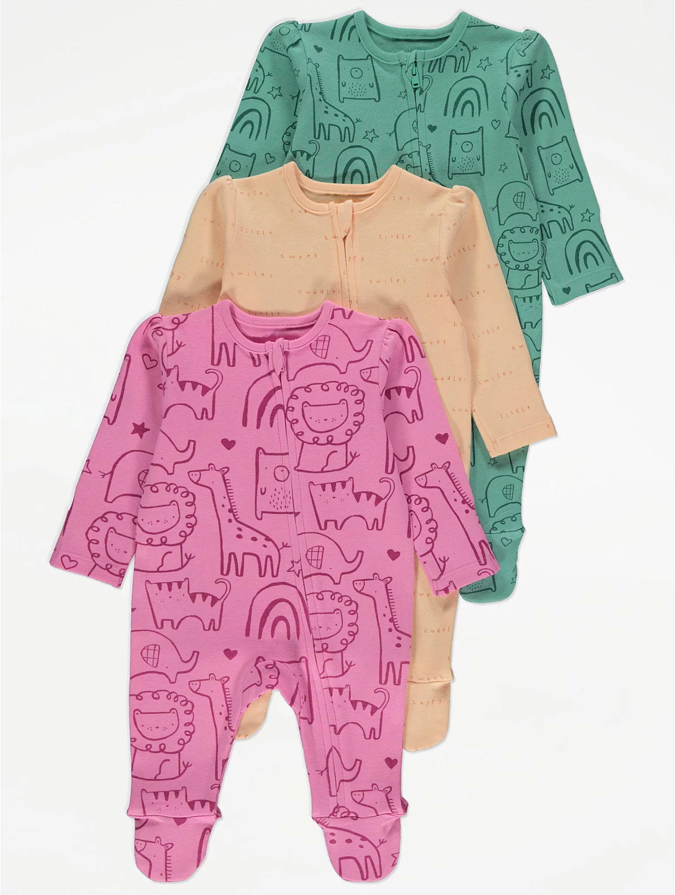 

Человечек George G006913578 3 шт 6-9M 68-74 см Розовый с бежевым и зелёным (G006913578-6-9)