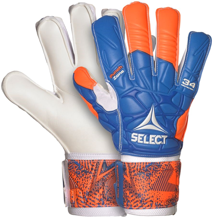 

Вратарские перчатки Select Goalkeeper Gloves 34 Hand Guard 9.5 (331) Оранжево/сине/белые (5703543200221)