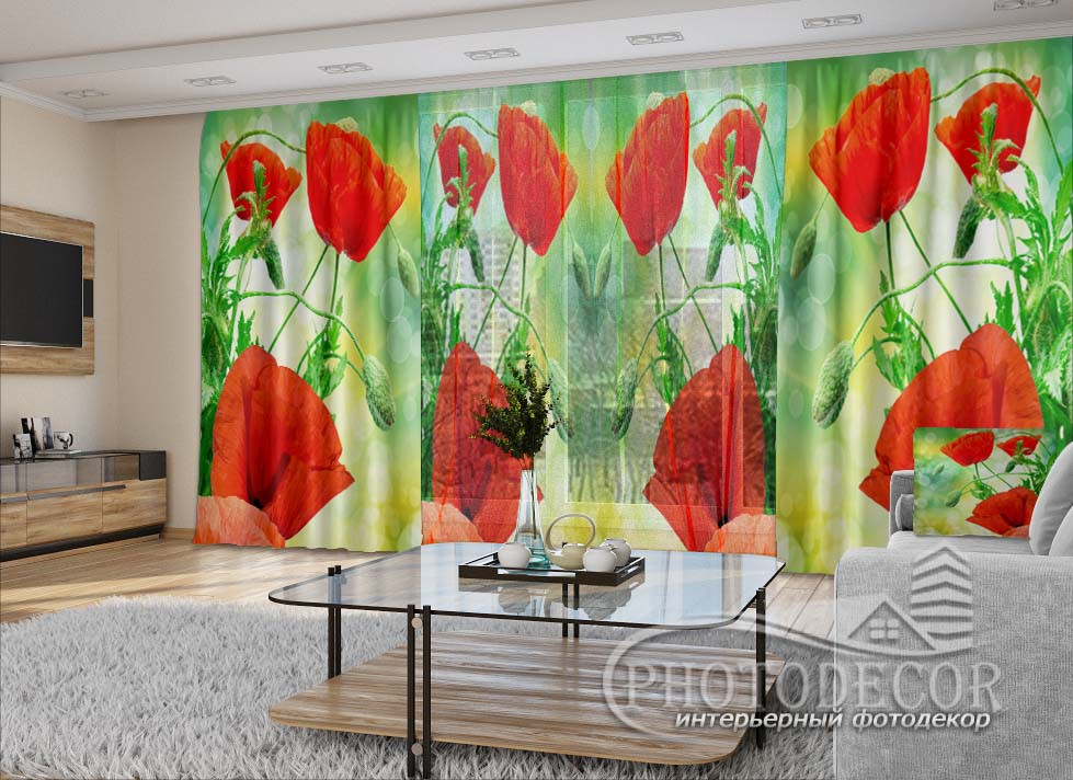 

3D - Фото Шторы и тюль PHOTODECOR "Трогательная красота" (шторы 2,5м*2,9м, тюль 2,5м*3,0м)