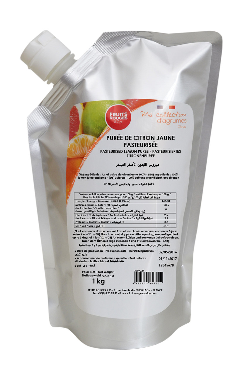 

Пюре Лимона пастеризованное Fruits Rouges&CO 1 кг