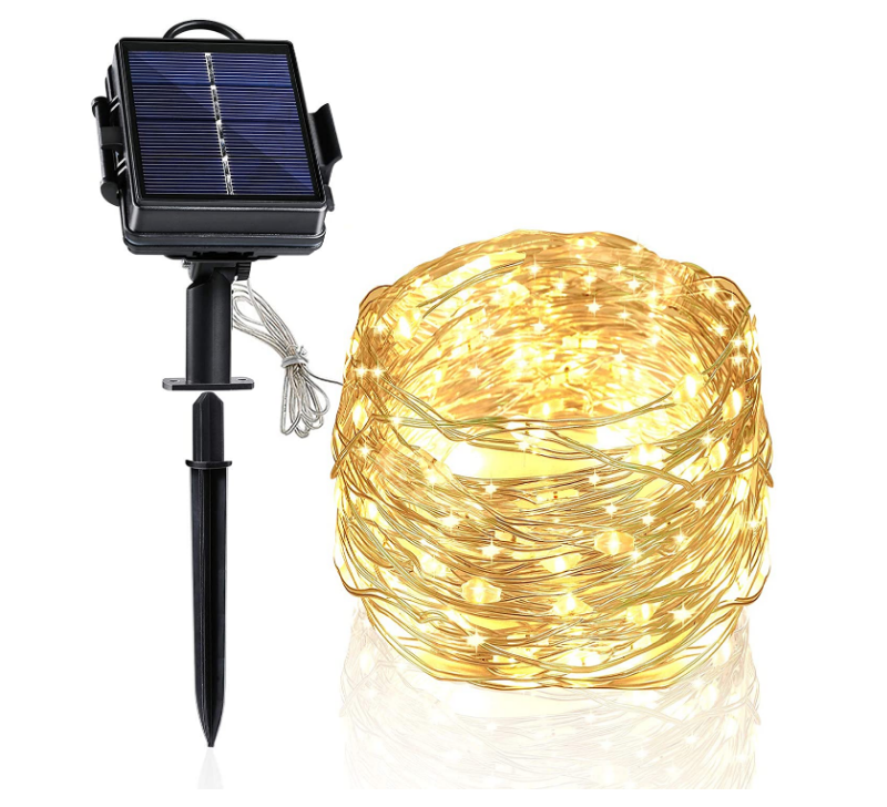 

Светодиодная гирлянда нить "Роса" 100LED 10м Solar солнечная батарея WW теплый белый
