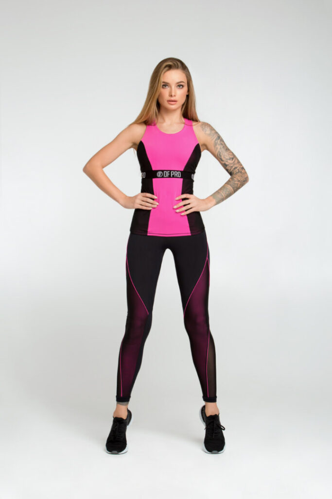 

Женский спортивный комплект (Леггинсы и Майка) Designed for Fitness PRO Lollipop XS розовый