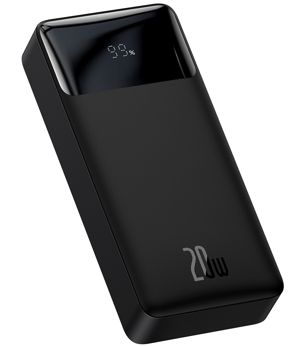 

УМБ Baseus Bipow Digital Display 20000mAh 20W 3A с технологией QC3.0+PD3.0 2USB+Type-C + Кабель USB to Micro USB Черный