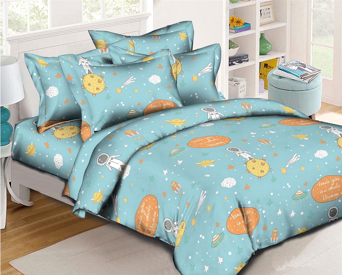 

Пододеяльник MirSon Бязь Premium 17-0426 Little astronaut 200 х 220 см