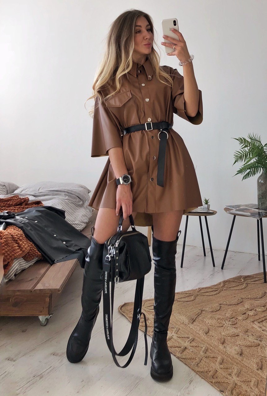 

Платье эко кожа QW67 Anna Pryadka One Size