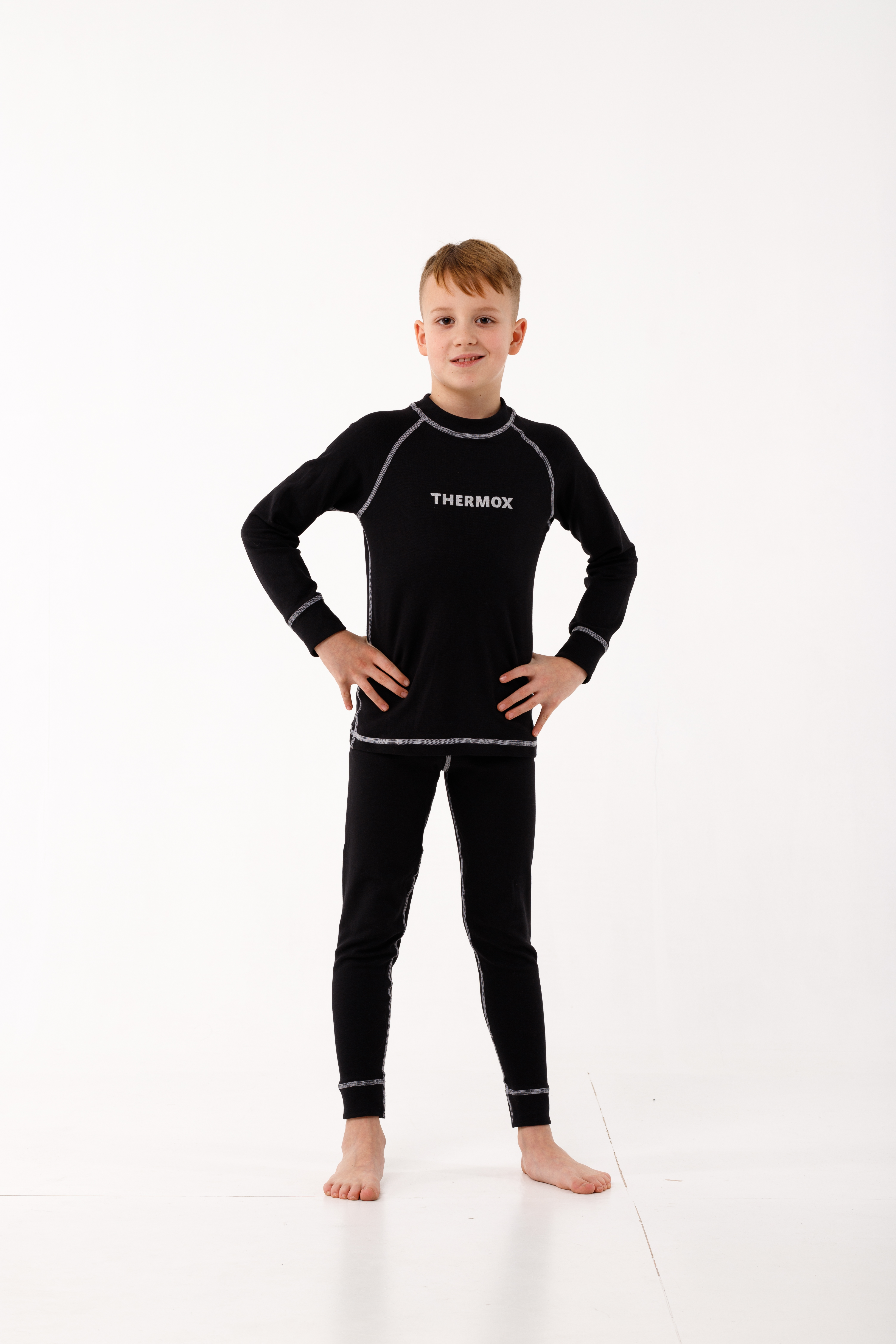 

Комплект детского термобелья ThermoX Alex Grey для мальчиков 152-158 см Черный с серым