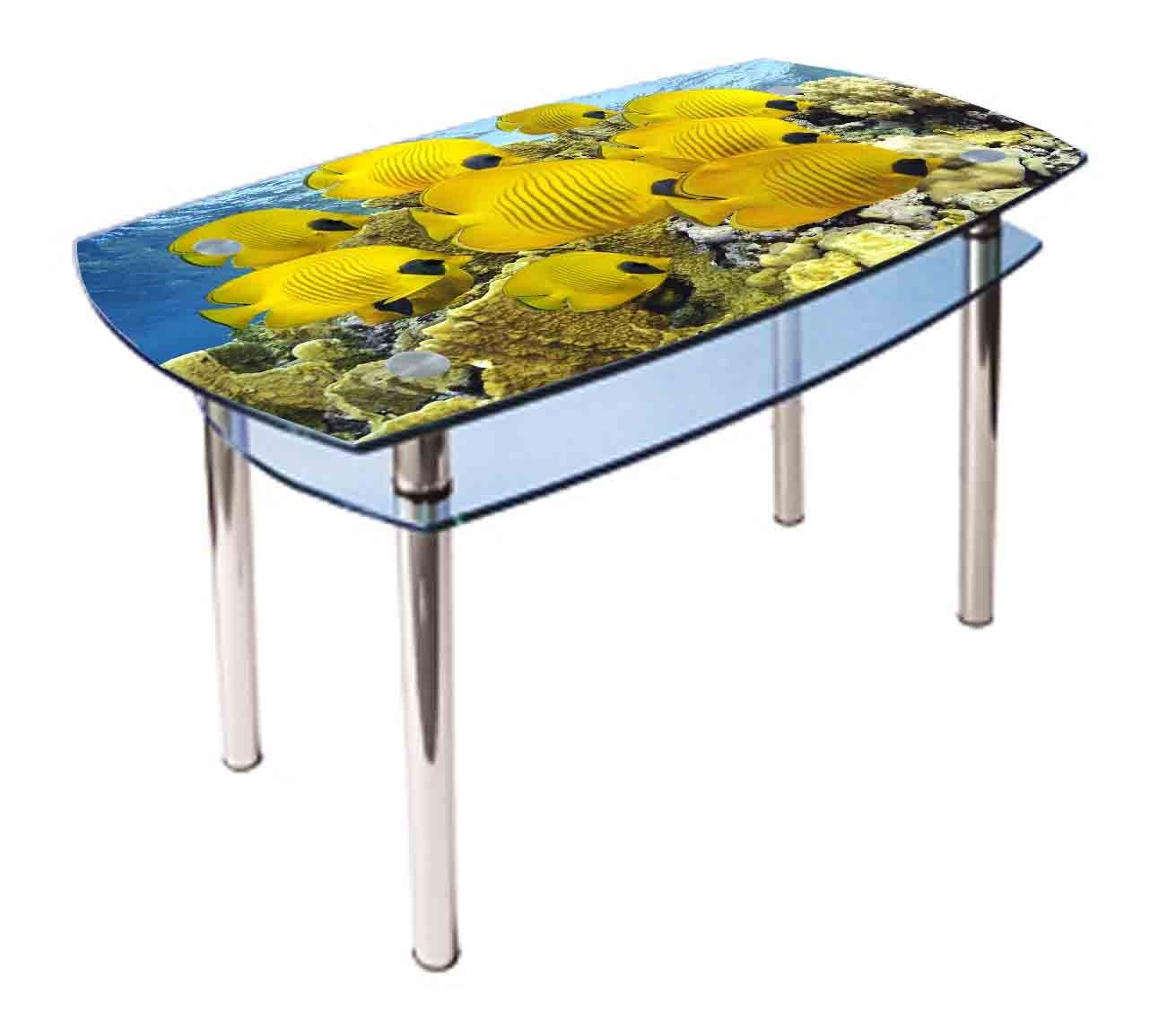 

Обеденный стеклянный стол Glass Antonik КС-2 желтый с фотопечатью №84 (1000х600х750 мм)