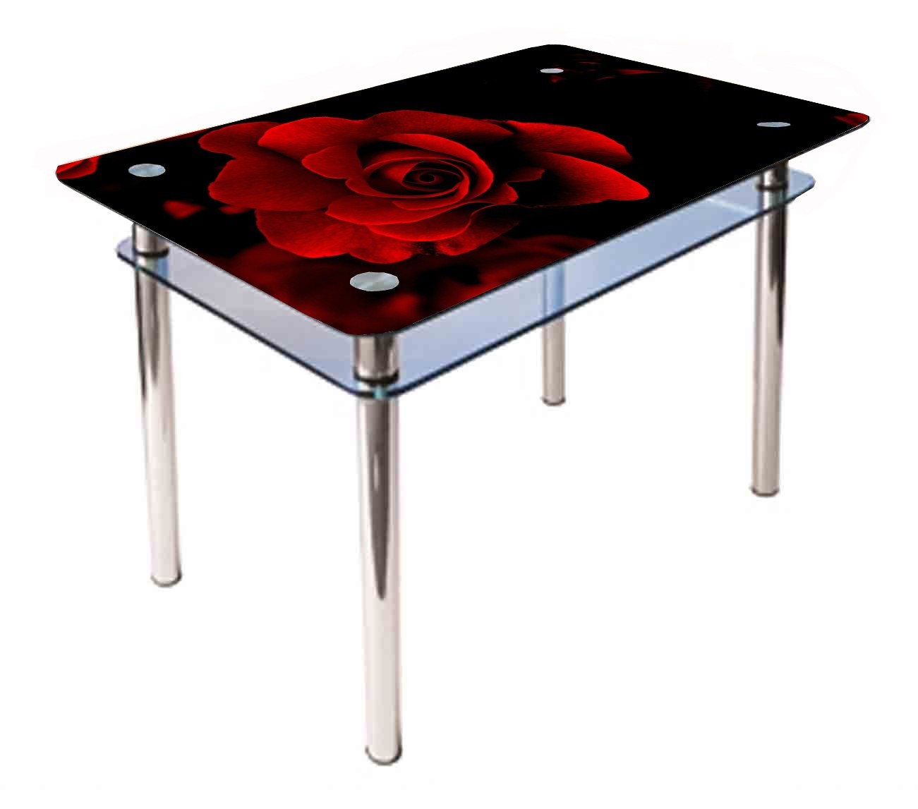 

Обеденный стеклянный стол Glass Antonik КС-1 черный с фотопечатью №354 (1100х700х750 мм)