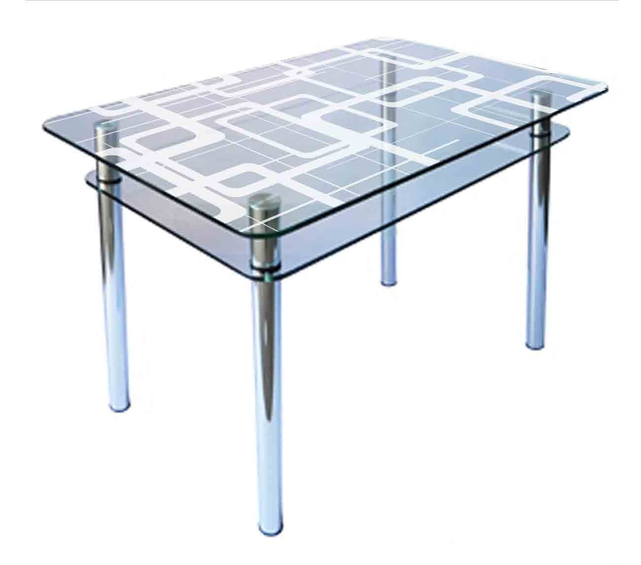 

Обеденный стеклянный стол Glass Antonik КС-1 прозрачный с пескоструем №85 (1200х800х750 мм)
