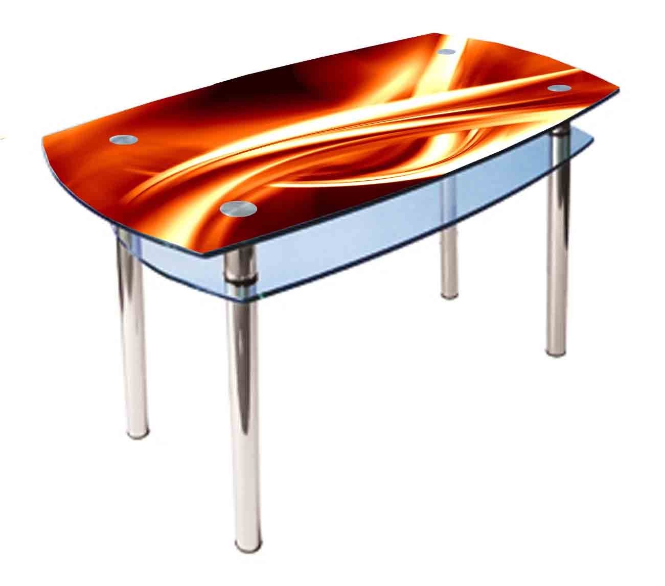 

Обеденный стеклянный стол Glass Antonik КС-2 "Пламя" с фотопечатью №46 (1200х800х750 мм)