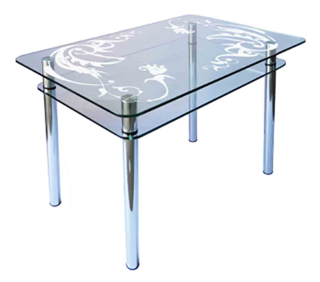 

Обеденный стеклянный стол Glass Antonik КС-1 прозрачный с пескоструем №38 (1200х800х750 мм)