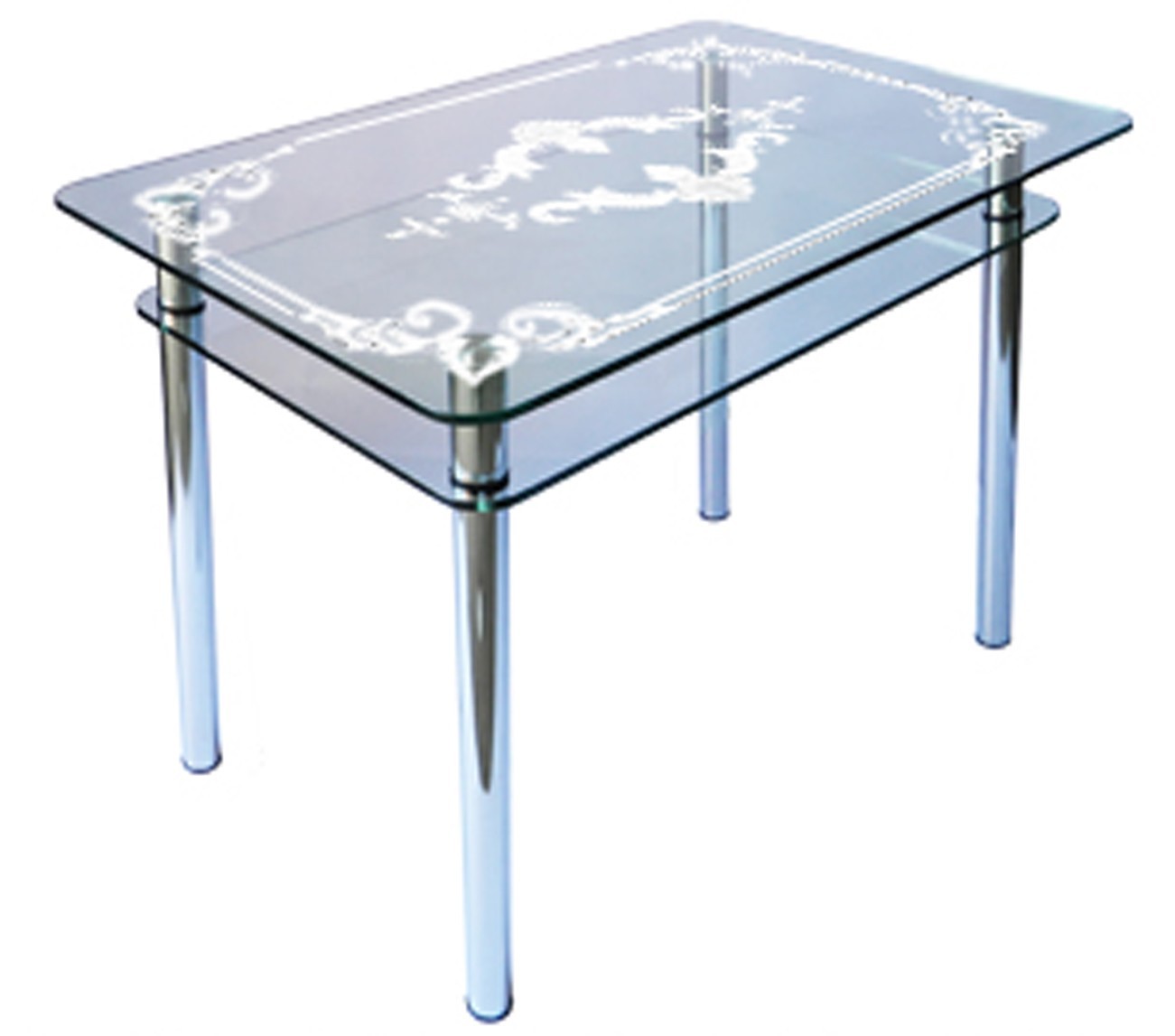 

Обеденный стеклянный стол Glass Antonik КС-1 прозрачный с пескоструем №89 (900х600х750 мм)