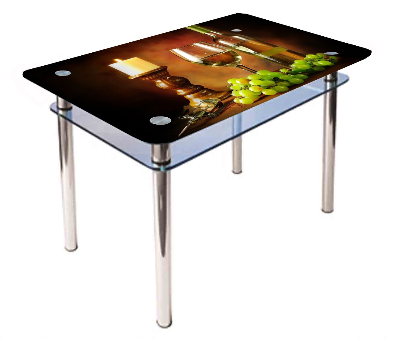 

Обеденный стеклянный стол Glass Antonik КС-1 черный с фотопечатью №291 (1000х600х750 мм)
