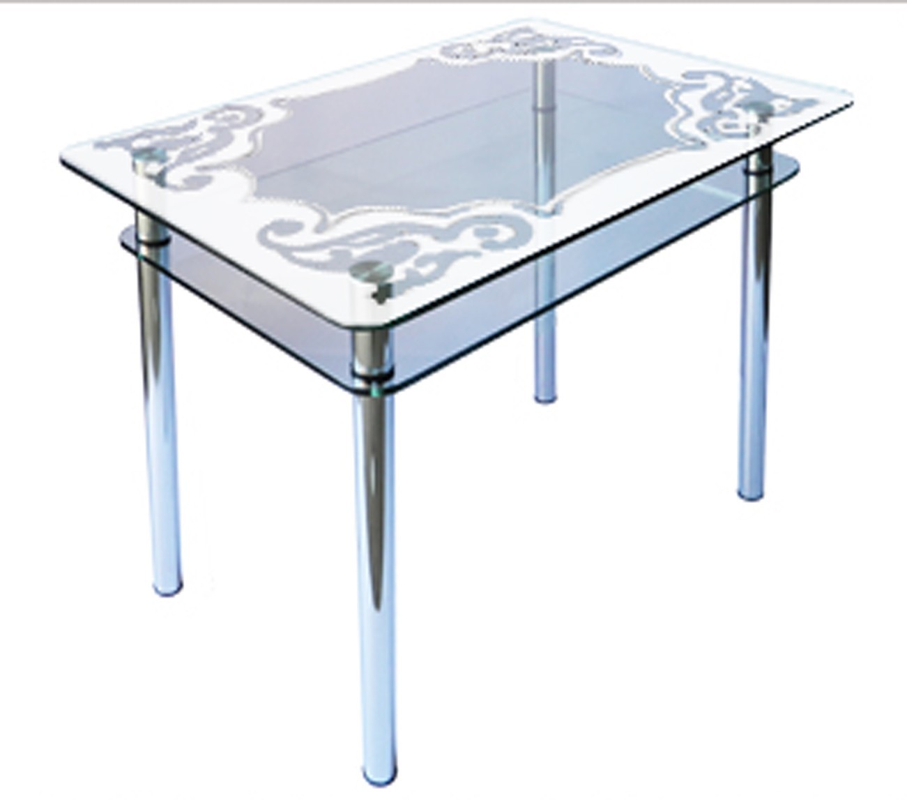 

Обеденный стеклянный стол Glass Antonik КС-1 прозрачный с пескоструем №82 (1100х700х750 мм)