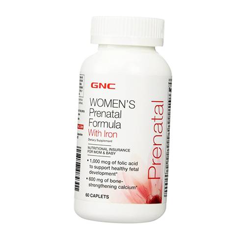 

Витамины для беременных с железом, Women's Prenatal Formula with Iron, GNC 60каплет (36120069)
