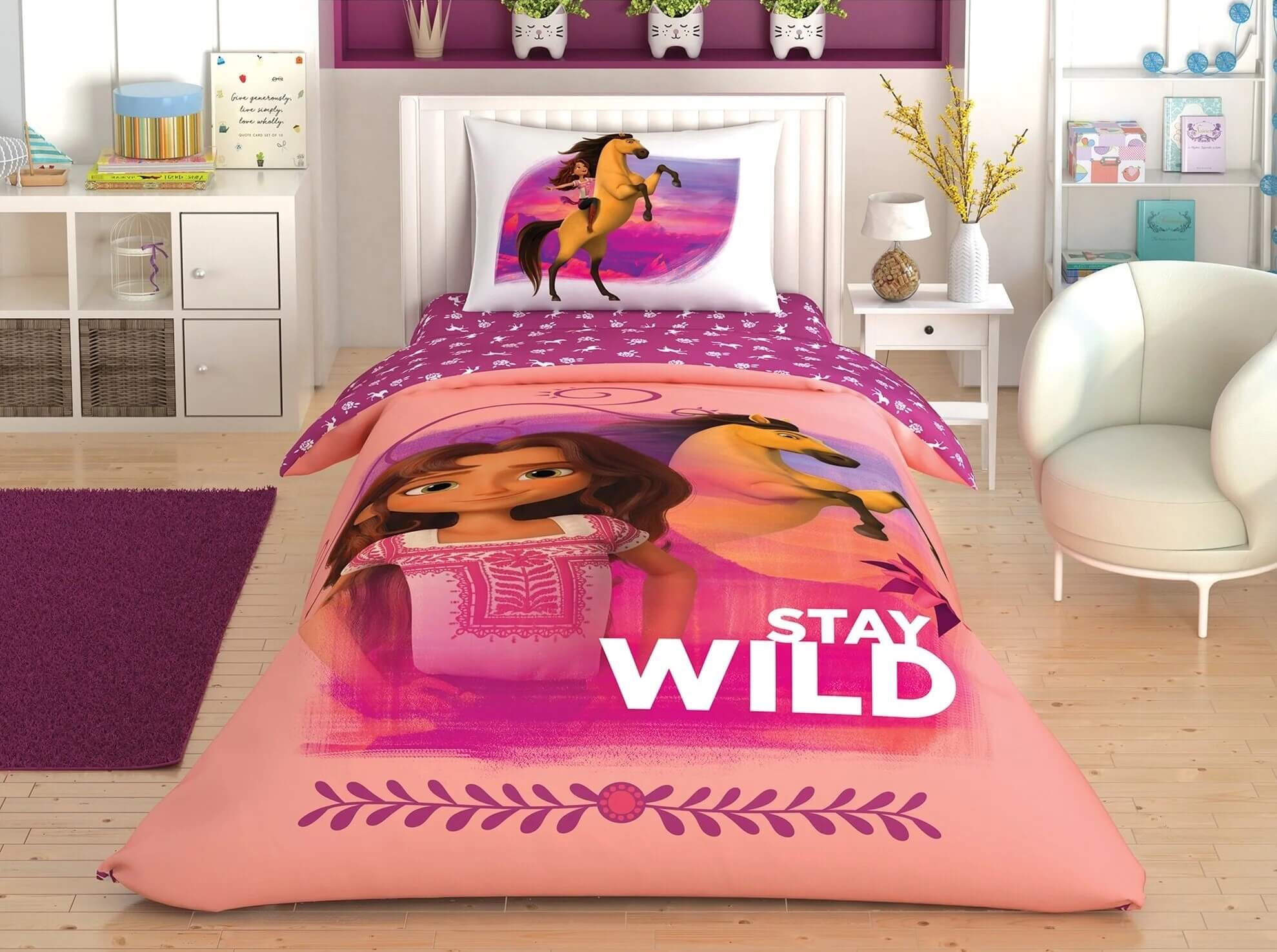 

Комплект постельного белья Tac Disney Sprit Stay Wild подростковое