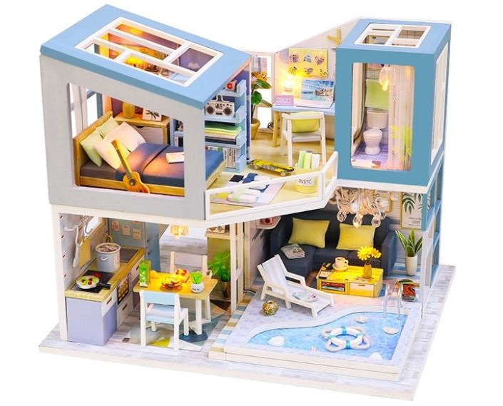 

Интерьерный 3D конструктор DIY mini house MD 2506 М910 с подсветкой