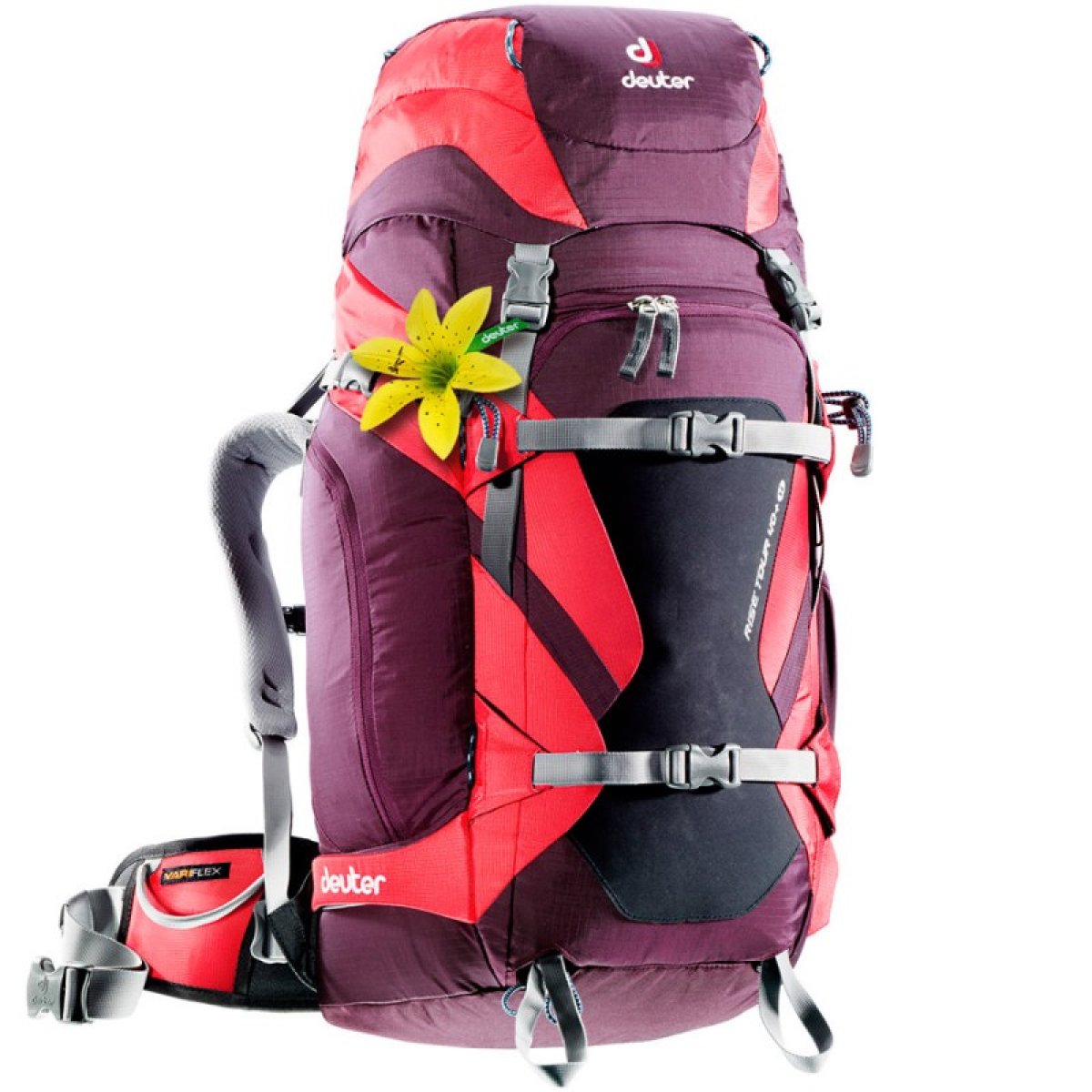 

Рюкзак Deuter Rise Tour 40+ SL цвет 5522 aubergine-fire / Размер 40 (3301416 5522)