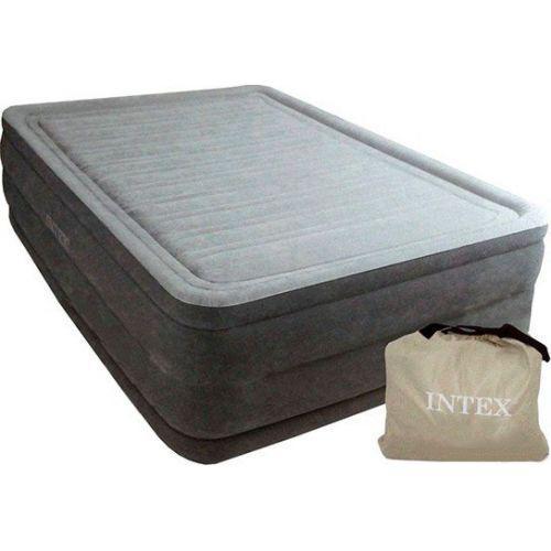 

Надувная кровать велюр с насосом 220V Intex 64418 273 кг серый