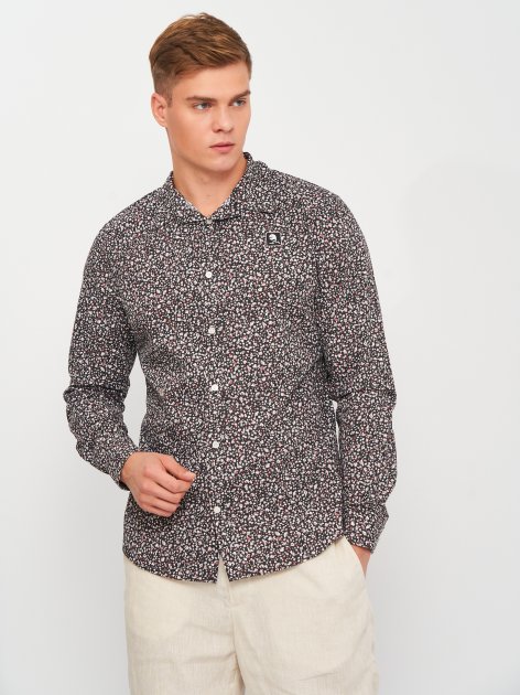 

Рубашка H&M L черный цветы 7095016169
