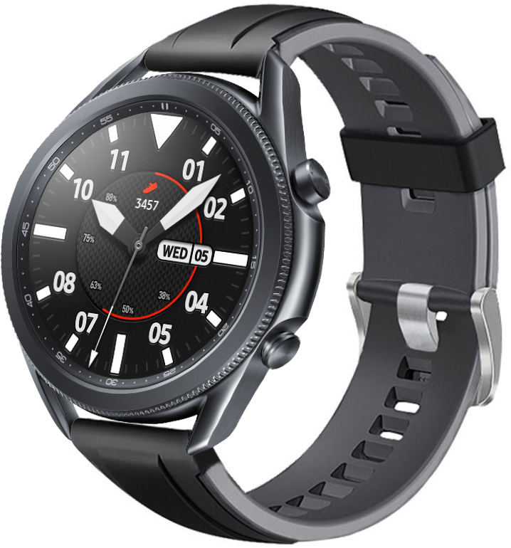 Ремешок Coholl для Galaxy Watch 3 45mm (22мм) Black-Grey (19176 ...